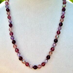 Joan Rivers Faceted Glass Aurora Borealis Beaded 32" Necklace Vintage